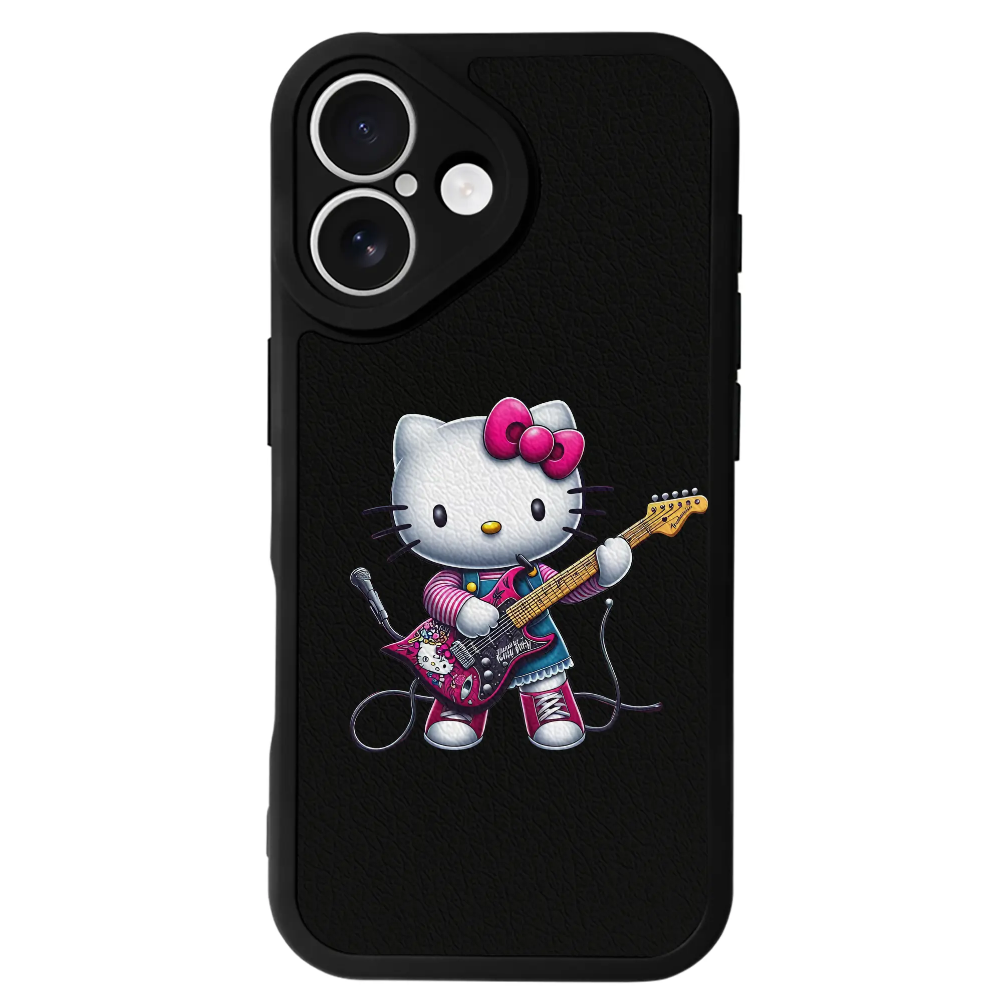 サンリオ グッズ,ハローキティ - IPhone 16シリーズ対応 ・ シリコンスマホケース ・ レザー調 ・ 高精度フィット ・ 耐衝撃 ・ ワイヤレス充電対応 ・ 精密カット